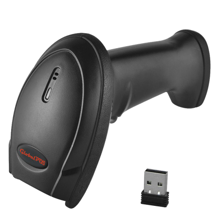 Сканер штрихкода GlobalPOS GP-9400B (ручной беспроводной 2D сканер, Bluetooth, USB кабель для зарядки, черный)